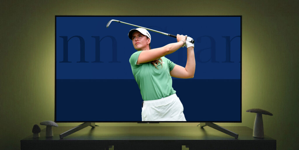 Linn Grant spelar golf på tv